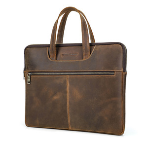 Maletín de Cuero Crazy Horse de Gran Capacidad para Hombre, Maletín de Cuero Genuino para Negocios y Oficina - Product Image 4