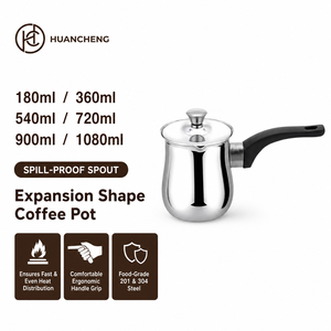 <span class=keywords><strong>Cafetera</strong></span> Moka de Acero Inoxidable en Forma de Campana HC Wholesale, 180-1080ml, <span class=keywords><strong>Cafetera</strong></span> Turca para Estufa y para Verter, OEM para Cafeterías y Minoristas - Product Image 1