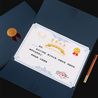 Impression personnalisée en gros A4 fichier porte-certificat feuille timbre papier diplôme couverture dossier pour l'obtention du diplôme