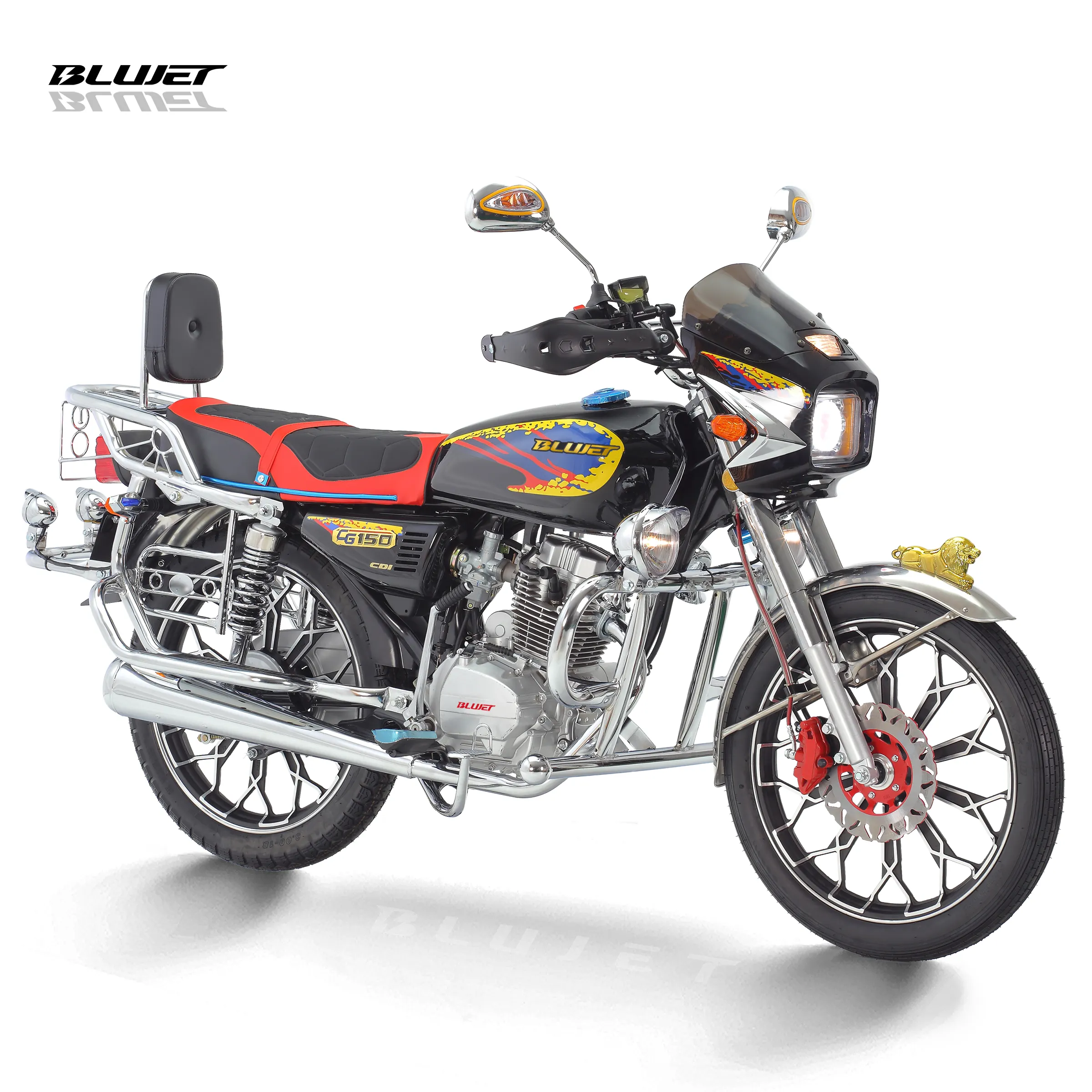 SBR150 blackcat Nueva 150cc motocicleta de calle varilla de empuje CG150 motor medidor digital freno de disco para el mercado de América Latina