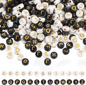 Meilleure vente Perles rondes plates en lettres ABC blanches 4*7mm 500G par sac Perles acryliques en <span class=keywords><strong>alphabet</strong></span> en vrac pour la fabrication de bracelets et de colliers - Product Image 4