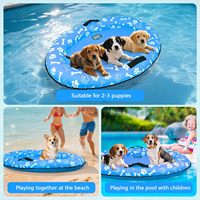 Flotteur gonflable pour animaux de compagnie personnalisé en gros, directement de l'usine, avec poignées de sécurité, radeau stable et sécurisé pour la baignade et les jeux aquatiques des animaux de compagnie