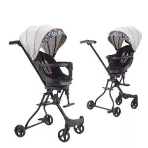 2023 ucuz katlanabilir hafif bebek arabası bebek arabası üreticisi 3 In 1 bebek itme sandalye geri dönüşümlü koltuk ile