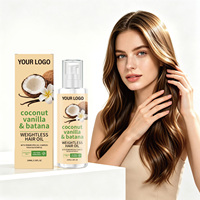 Aceite Capilar Babassu de Coco y Vainilla, Acabado Suave y Sedoso, No Grasoso, para el Cuidado Diario del Cabello, OEM, ODM, Logotipo Personalizado
