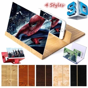 2024 livraison directe 12 pouces bureau pliant HD <span class=keywords><strong>support</strong></span> vidéo <span class=keywords><strong>support</strong></span> de téléphone <span class=keywords><strong>support</strong></span> en bois 3D loupe <span class=keywords><strong>d</strong></span>'<span class=keywords><strong>écran</strong></span> de téléphone portable - Product Image 2