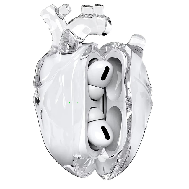 Original Heart Liquid Silicone Earphone Case for AirPods Pro/Pro 2 1/2/3rd Generation Transparent Protective Cover Fall-Proof