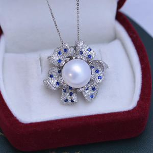 Pendentif en perle d'eau douce blanche de 11-12 mm pour femmes, argent S925, lumière intense, défauts discrets, collier d'amour, pendentif tendance, colliers - Product Image 1