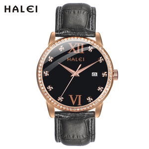 Montre à quartz originale HALEI pour homme, étanche 3 ATM, avec chiffres romains et cadran diamanté, vente en gros - Product Image 3