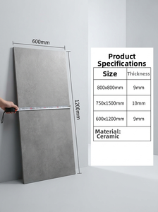 Baldosa de <span class=keywords><strong>Microcemento</strong></span> Moderna Impermeable 600x1200mm 9mm Porcelana Mate R10 Antideslizante para <span class=keywords><strong>Cocina</strong></span>, Baño, Suelos y Paredes de Centros Comerciales - Product Image 4