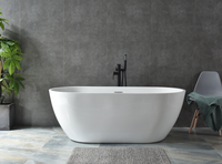 Baignoire autoportante ovale moderne en acrylique de haute qualité, écologique, de luxe, pour bain profond, ensemble pour salle de bain OEM ODM