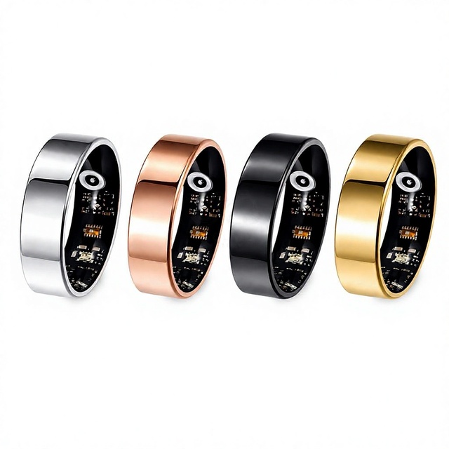 R99 Smart Ring Stainless Steel Waterproof Heart Rate SpO2 Sleep Tracker Fitness Monitor for Men and Women