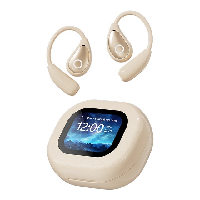 Real Time AI Translation High Endurance Earhook Wireless Headset with Noise Cancel Feature Color Touch Screen MP3 Card Support