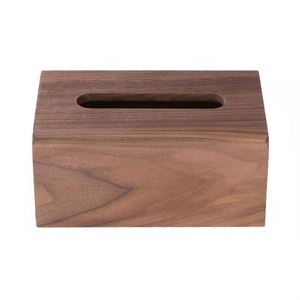 Boîte de rangement pour mouchoirs en bois de noyer noir de haute qualité, fournie par l'usine, pour la maison et le salon - Product Image 3