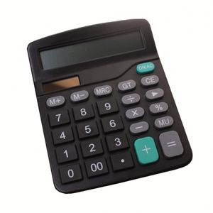 Custom Logo Printed <b>Metal</b> <b>Panel</b> Calculator Dual Power Large <b>Screen</b> Button 12-Slot Computing Machine Solar Battery Backup - Product Image 2