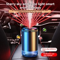 Rafraîchisseur d'air pour voiture intelligent Diffuseur d'arômes rechargeable 5 niveaux de diffuseur intelligent réglable Lumière de ramassage Ciel étoilé Sommet