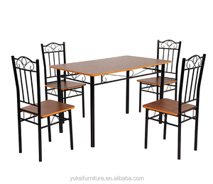 Nouveau design en métal à manger ensemble 1 table à manger et 4 chaises de salle à manger DS-613PB - Product Image 5