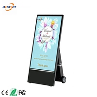 Pantalla Publicitaria Móvil con Batería, Señalización Digital Portátil Impermeable IP65 para Exteriores, Animación para Promoción Empresarial