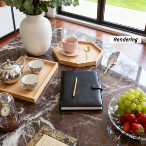 <span class=keywords><strong>Tavolo</strong></span> da Pranzo Ovale Moderno in <span class=keywords><strong>Marmo</strong></span> <span class=keywords><strong>Rosso</strong></span>-Viola con Base in Metallo/Legno, Arredamento di Lusso in Pietra per Sala da Pranzo, Casa o Ufficio, 6 Posti - Product Image 5