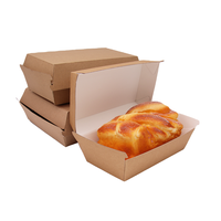 100% Mini carton jetable compostable Kraft écologique emballé pour hamburgers croustilles aliments pour bébés à usage industriel