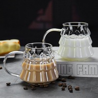 Tasse transparente en forme de pomme de pin, en verre borosilicate épais, design moderne et minimaliste, pour Americano glacé et Latte