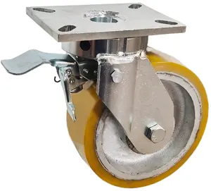 1500kgs Cast Iron Polyurethane Caster Wheel Super Heavy Duty Caster Castor Wheel