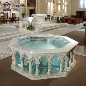 Fuentes bautismales de mármol natural para uso de iglesia cristiana ortodoxa - Product Image 4