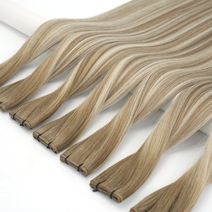 Extensiones <span class=keywords><strong>de</strong></span> Cabello Invisibles Genius Weft <span class=keywords><strong>de</strong></span> la Fábrica Juancheng Lanmuse, Cabello Humano Virgen Ruso, Color Balayage Oscuro y Claro - Product Image 2