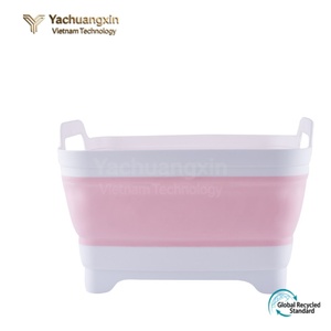 Recipiente Plegable Cuadrado de Plástico para Lavar Verduras con Asas, Contenedor de Almacenamiento Portátil Moderno para Uso en la Cocina y Camping - Product Image 6