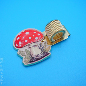 Custom Embossed Zinc Alloy Pen <b>Clip</b> 45mm Color Printed Pattern <b>Spring</b> <b>Clip</b> For Stationery Notebook Accessory - Product Image 4