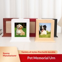 Ataúd Rectangular de Madera Maciza Hecho a Mano para Mascotas, con Marco para Fotos y Urna de Madera para Cenizas de Mascotas