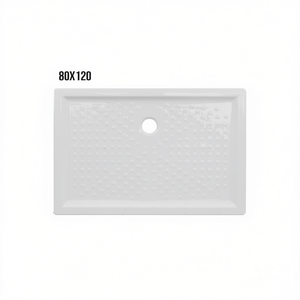 Plato de Ducha Rectangular de Cerámica 80x120 cm H. 6 con Orificio de Drenaje para Baño - Product Image 2