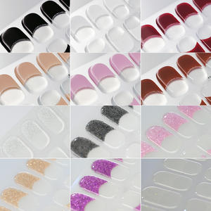 Bandes de gel semi-durcies à 16 pointes pour les ongles French Tip Bandes de gel semi-durcies-Fonctionne avec lampes à ongles avec lime à ongles et bâton en bois - Product Image 3