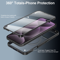 360 Protection complète de l'écran avant Protection étui transparent pour iPhone 16 Pro Max charge sans fil support de voiture couverture magnétique 16 Plus