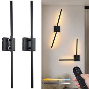 Lampe murale LED rechargeable moderne, batterie 5200mAh, poteau lumineux rotatif à 350 degrés, lumières LED sans fil avec télécommande - Product Image 1