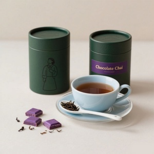 Caja Cilíndrica Redonda Biodegradable Personalizada, Tubo de Papel para Té de Grado Alimenticio, Empaque Compuesto para Suplementos de Colágeno - Product Image 1