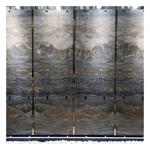 China supplier polished natural stone Landscape marble slabs background wall design polished surface