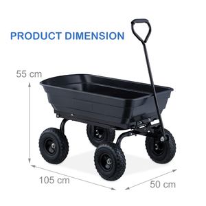 Carro de Jardín de Polietileno de Alta Resistencia OEM/ODM, el Más Vendido, con Mecanismo de Descarga Patentado para Transportar Leña y Abono - Modelo GARPYC000 - Product Image 5