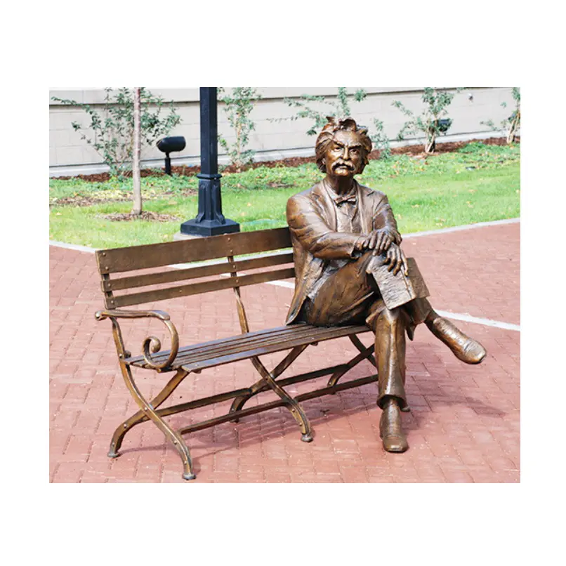 Custom Outdoor Life Size Famous Figure Bronze Mark Twain Statue