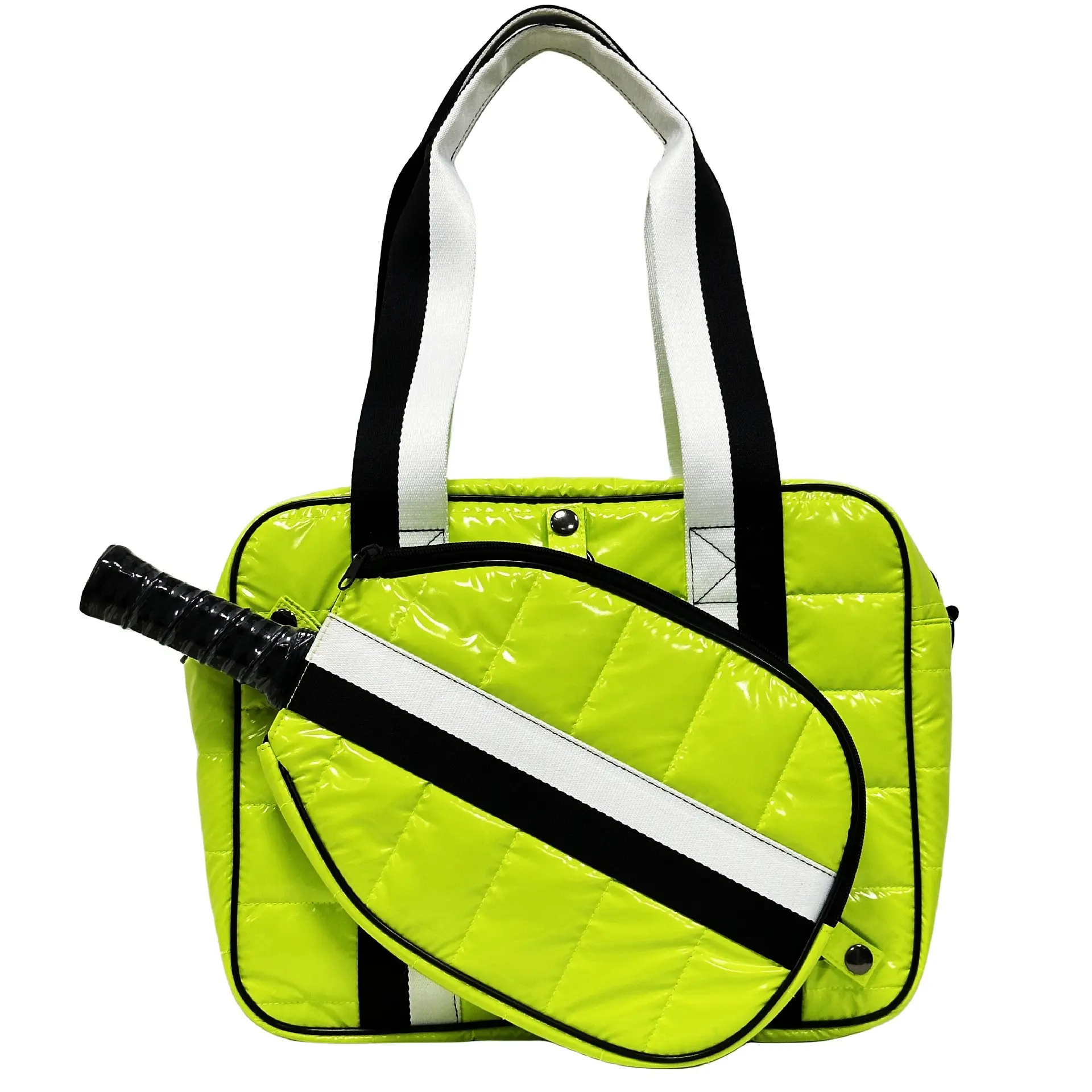 Luxury Women White Custom Gym Badminton Pickleball Paddle Racket Bag Quilted Puffer Tennis Backpack