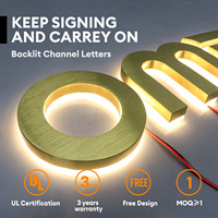Letrero Carrey Personalizado con Logotipo 3D, Letras de Canal Metálicas Luminosas de Alta Gama para Exteriores, Letrero LED de Acero Inoxidable Retroiluminado para Tiendas de Lujo