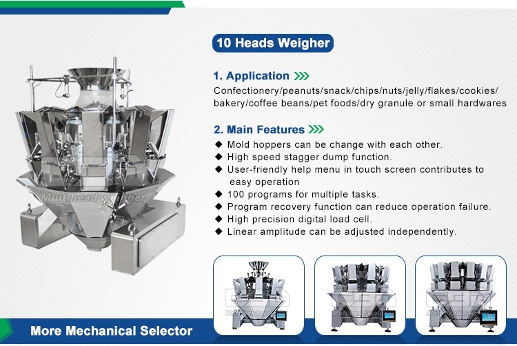 Multi head combined scale automatic packaging machine multihead weigher food packing machine system