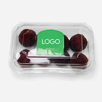 Boîte en plastique à clapet en gros, emballage jetable en PET pour tomates cerises, bleuets, barquettes de fruits en plastique avec trou