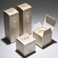 Boîte d'emballage en carton pliable personnalisable en feuille d'or et d'argent pour sérum, soins de la peau, boîte à cosmétiques portable, imperméable, en papier