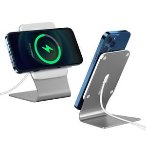 Support magnétique en aluminium pour chargeur de téléphone de bureau pour iPhone 14 13 12 Pro Max Mini Wireless Charging Desktop <span class=keywords><strong>Dock</strong></span> Mount - Product Image 1