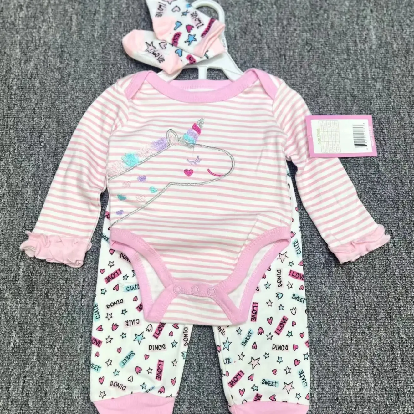 Grosir baju bayi katun organik 100% setelan baju Natal baru lahir 0-3 bulan untuk anak perempuan baju bayi laki-laki set 6-9 bulan