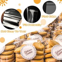 Kekstüten mit Verschluss 5x7 Zoll, Transparente Cellophan-Süßigkeitenbeutel Selbstklebende Wiederverschließbare Plastiktüten für Kekse Süßigkeiten Brot Party