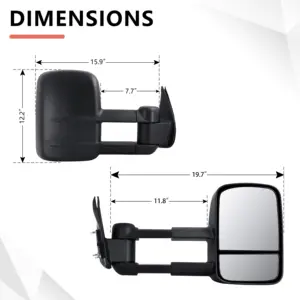 Specchio di traino laterale manuale nero FARWIDE per Toyota HILUX 2005 - 2015