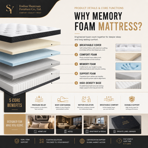 Matelas <span class=keywords><strong>Visco</strong></span> de Haute Qualité 8 pouces, Mousse à Mémoire de Forme et Mousse Rigide de Qualité Supérieure, Taille Personnalisée pour Meubles de Maison et Usage Quotidien en Hôtel - Product Image 2