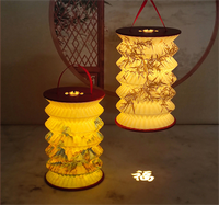 Lanterne en papier pliable personnalisée pour cadeaux de Noël, lampe de table, projecteur portable, lumière d'ambiance LED pour les fêtes