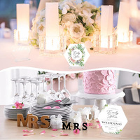 Numéro de table hexagonal transparent en acrylique, moderne, pour mariage, DIY, carte de place pour fête d'anniversaire, décoration